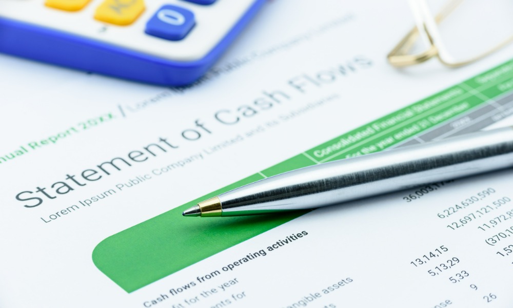 An operating cash flow formula being used to determine a company’s financial health